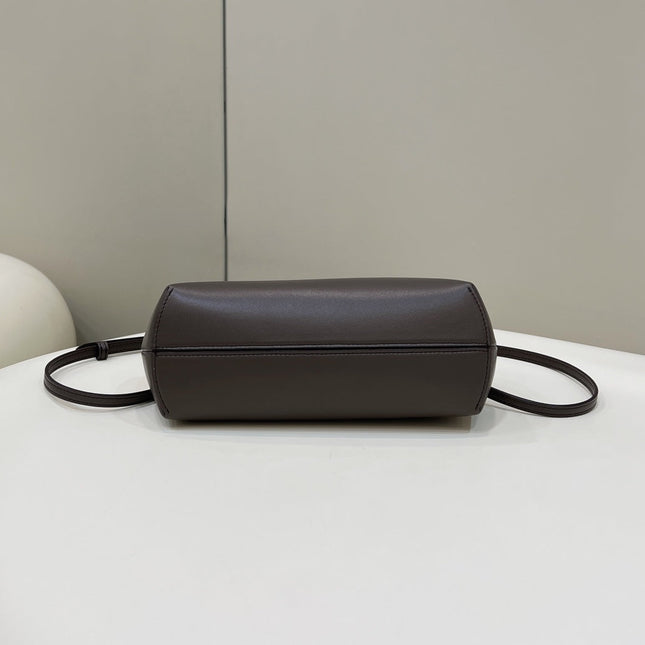 FENDI FIRST MEDIUM 26 BAG IN CHOCOLATE BROWN CALFSKIN WITH GOLD HARDWARE