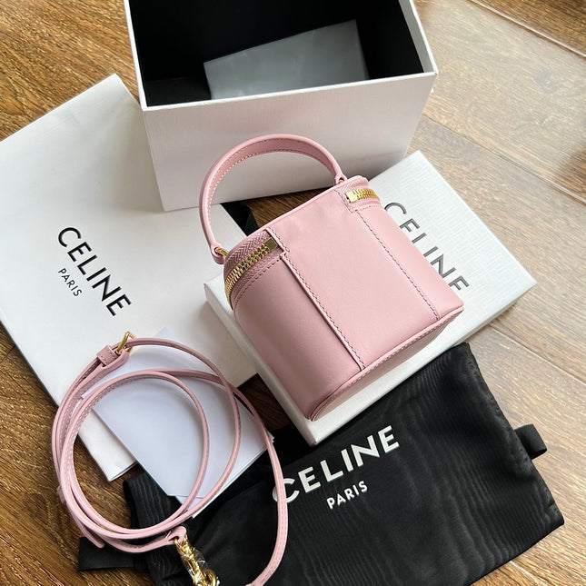 COSMETIC CASE 9 SMOOTH CALFSKIN PINK PASTEL BAG