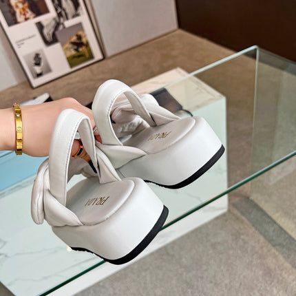PRA PADDED NAPPA CRISSCROSS SANDALS WHITE LAMBSKIN