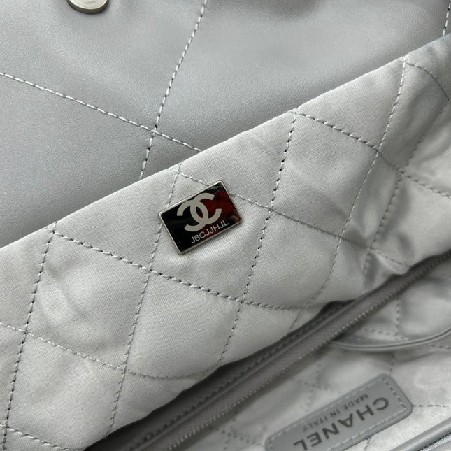 CC LARGE 42 HANDBAG IN GREY CALFSKIN SILVER HARDWARE