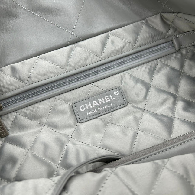CC LARGE 42 HANDBAG IN GREY CALFSKIN SILVER HARDWARE