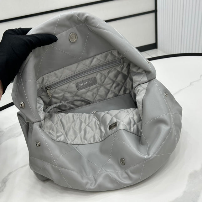 CC LARGE 42 HANDBAG IN GREY CALFSKIN SILVER HARDWARE