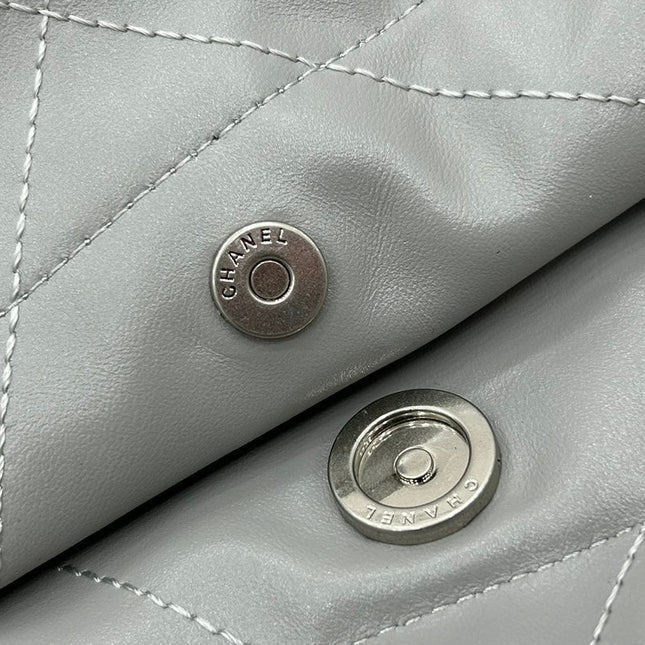 CC MEDIUM 37 HANDBAG IN GREY CALFSKIN SILVER HARDWARE