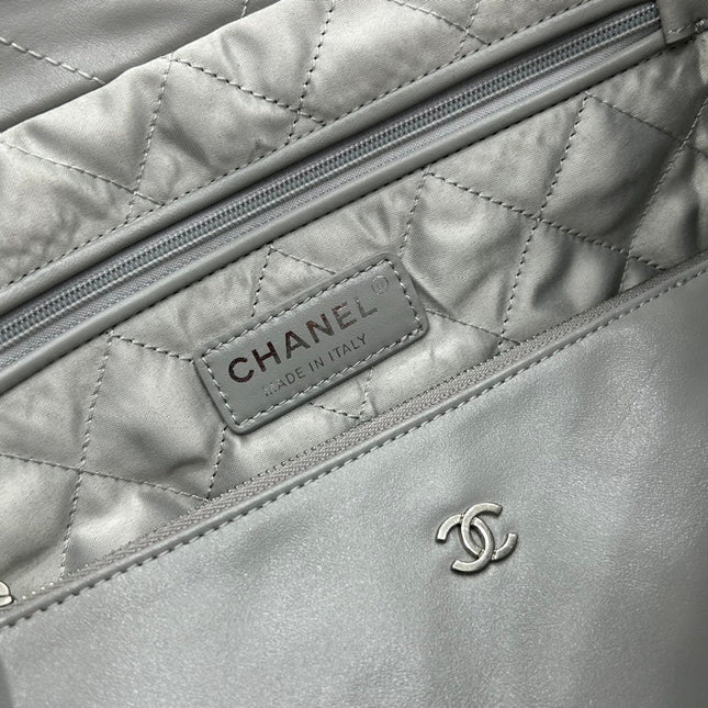 CC MEDIUM 37 HANDBAG IN GREY CALFSKIN SILVER HARDWARE
