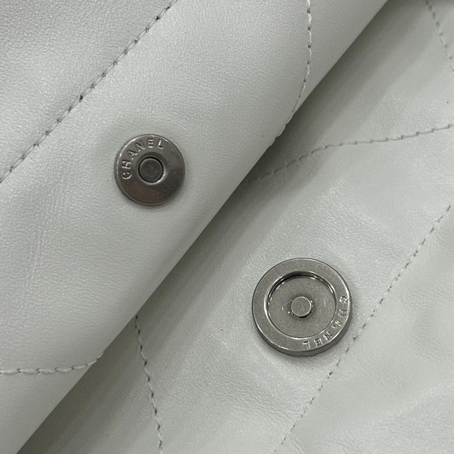 CC LARGE 42 HANDBAG IN WHITE CALFSKIN SILVER HARDWARE
