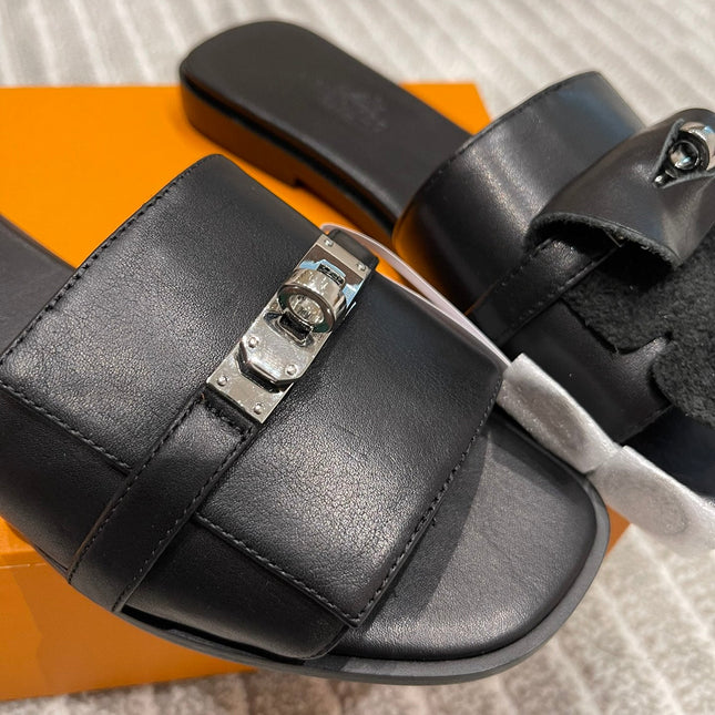 GABRIEL SANDAL BLACK CALFSKIN