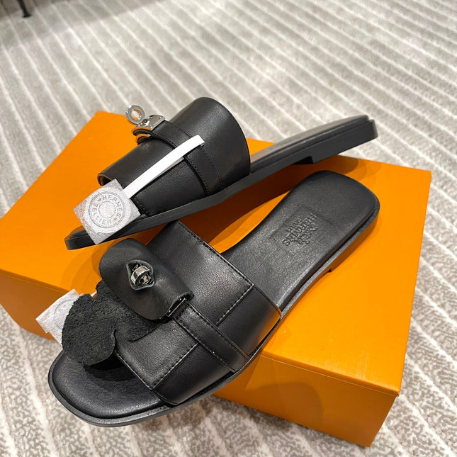 GABRIEL SANDAL BLACK CALFSKIN