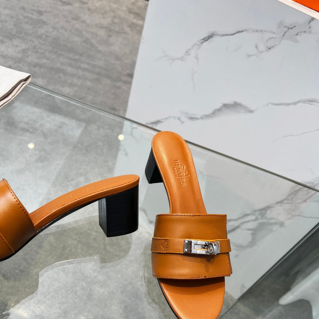 Gigi 50 Sandal Tan Calfskin