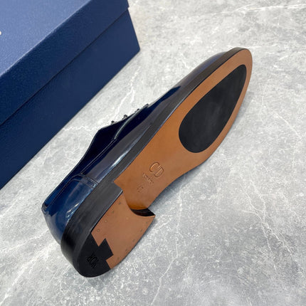 CD HOMME LOAFER NAVY POLISHED CALFSKIN