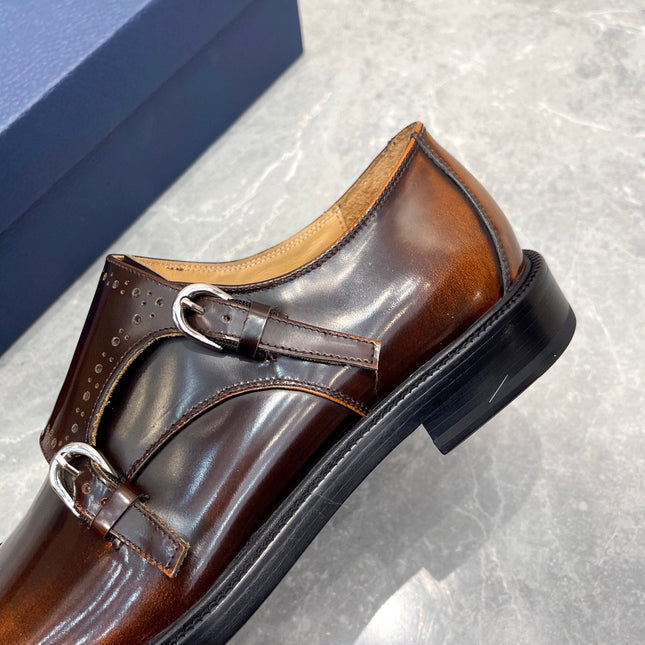 CD PATTERNED DOUBLE MONKSTRAP LOAFER SYRUP CALFSKIN