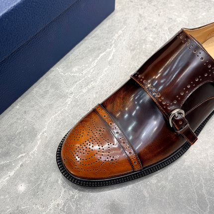 CD PATTERNED DOUBLE MONKSTRAP LOAFER SYRUP CALFSKIN