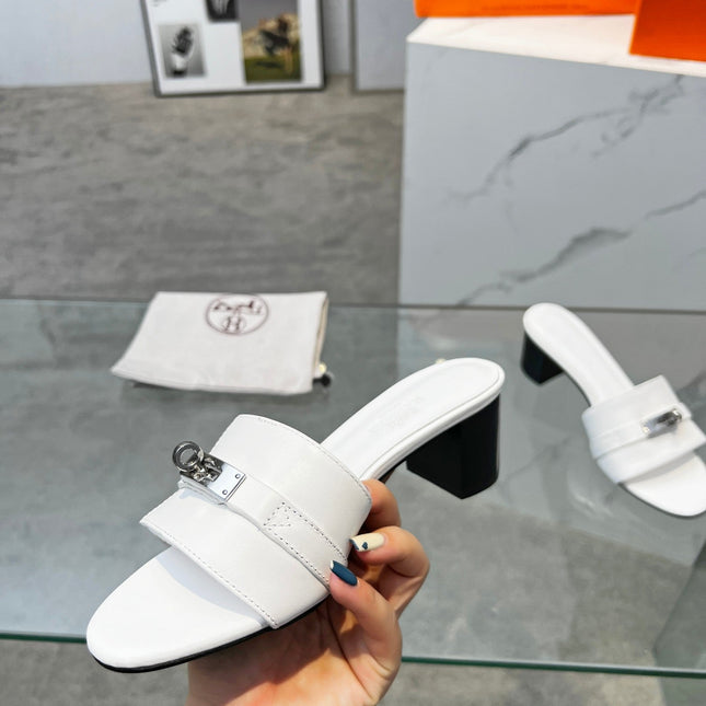Gigi 50 Sandal White Calfskin