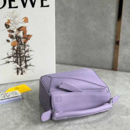 LOE MINI 18 PUZZLE BAG IN LIGHT PURPLE CALFSKIN