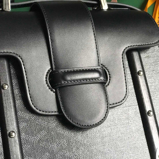 SAÏGON PM BAG 28 IN BLACK GOYARDINE CANVAS AND CALFSKIN