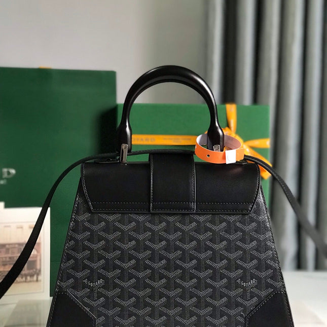 SAÏGON PM BAG 28 IN BLACK GOYARDINE CANVAS AND CALFSKIN