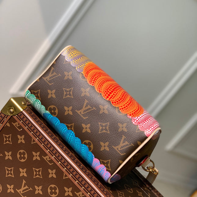 LV x YK SPEEDY BANDOULIÈRE 20 IN BROWN MONOGRAM COATED CANVAS AND CALFSKIN
