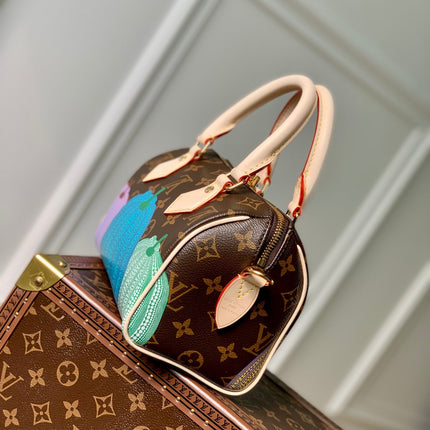 LV x YK SPEEDY BANDOULIÈRE 20 IN BROWN MONOGRAM COATED CANVAS AND CALFSKIN