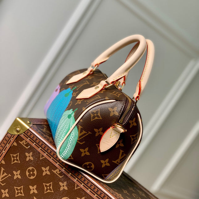 LV x YK SPEEDY BANDOULIÈRE 20 IN BROWN MONOGRAM COATED CANVAS AND CALFSKIN