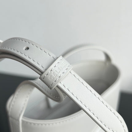 CUIR TRIPHOME 19 WHITE SMOOTH CALFSKIN BUCKET BAG