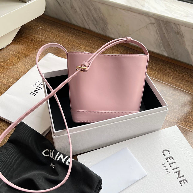 CUIR TRIPHOME 19 PINK PASTEL SMOOTH CALFSKIN BUCKET BAG