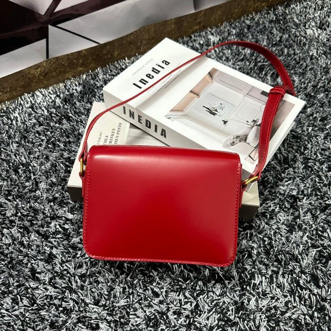 TRIOMPHE TEEN 18 CHERRY RED COWHIDE LEATHER