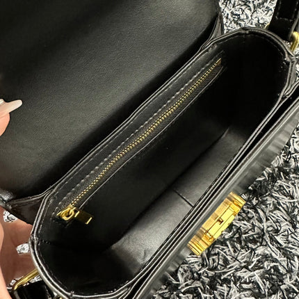 TRIOMPHE TEEN 18 BLACK COWHIDE LEATHER