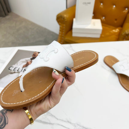 THONG MULE IN WHITE CALFSKIN
