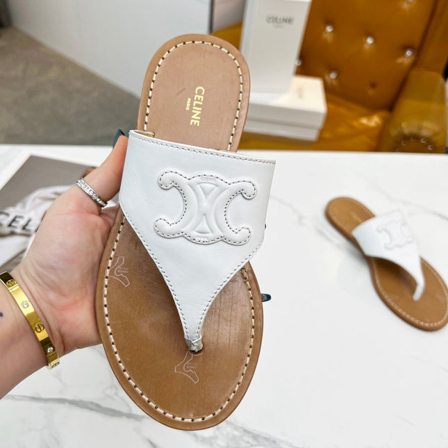 THONG MULE IN WHITE CALFSKIN