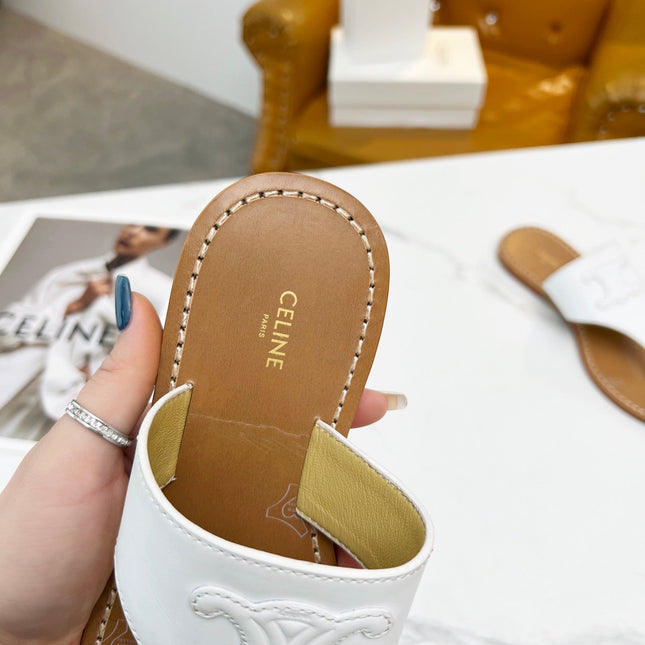 THONG MULE IN WHITE CALFSKIN