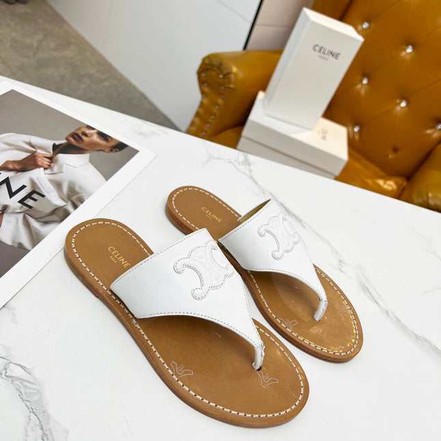 THONG MULE IN WHITE CALFSKIN