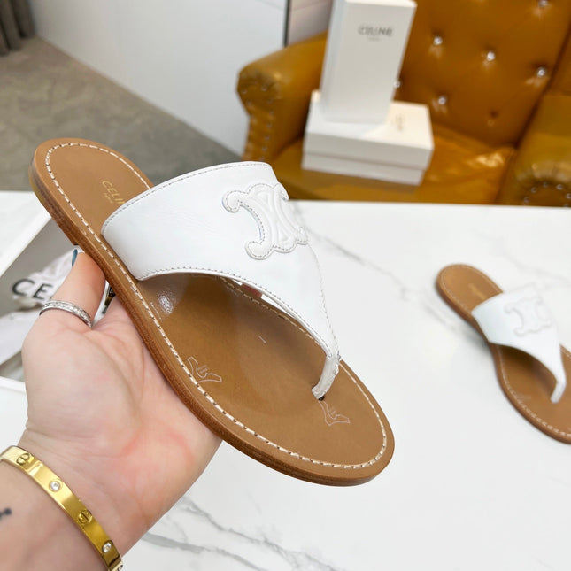 THONG MULE IN WHITE CALFSKIN