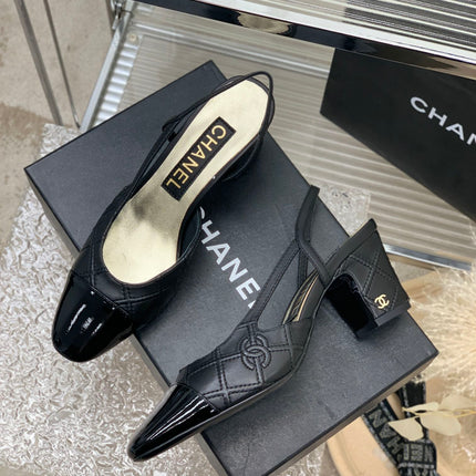 HIGH SLINGBACKS 65 BLACK CALFSKIN