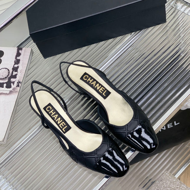 HIGH SLINGBACKS 65 BLACK CALFSKIN