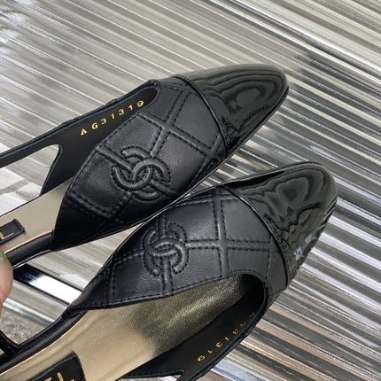 SLINGBACKS 20 BLACK CALFSKIN