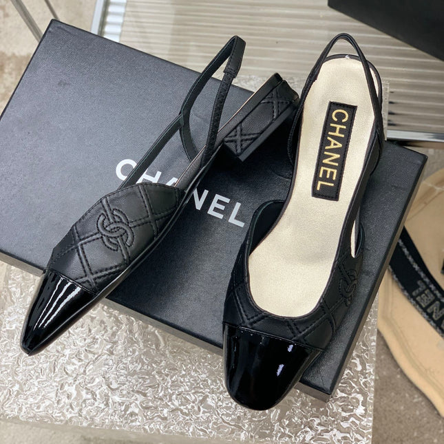 SLINGBACKS 20 BLACK CALFSKIN