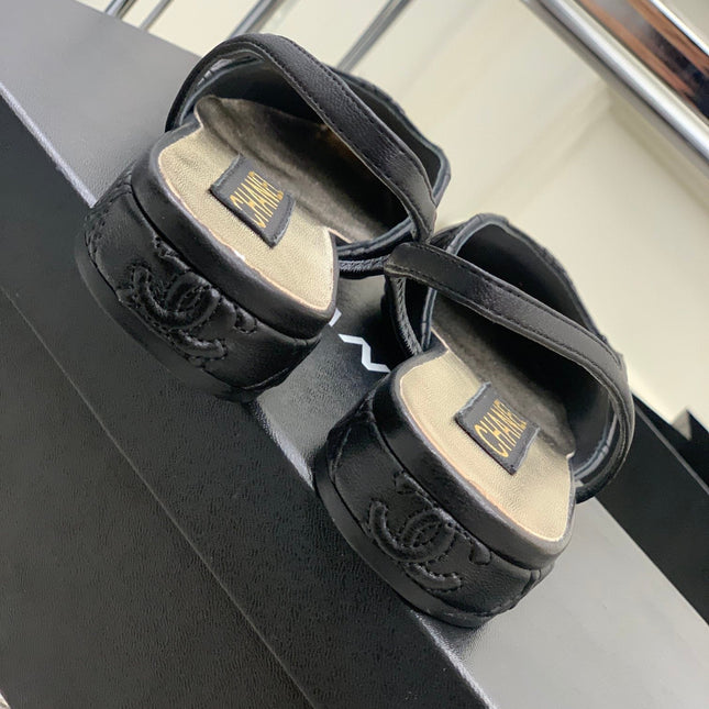 SLINGBACKS 20 BLACK CALFSKIN