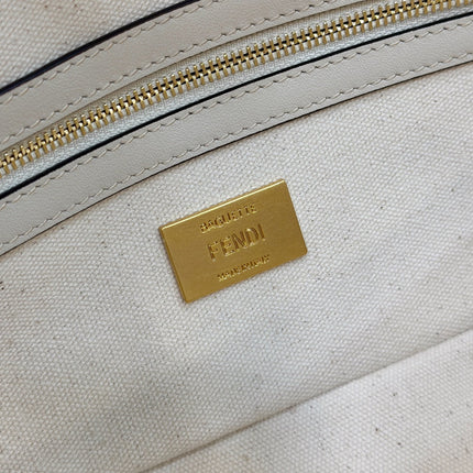 BAGUETTE CANVAS 27 BAG WHITE STRAP WITH MULTICOLOUR EMBROIDERY GOLD HARDWARE