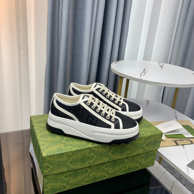 GG SNEAKER FLATFORM BLACK CANVAS