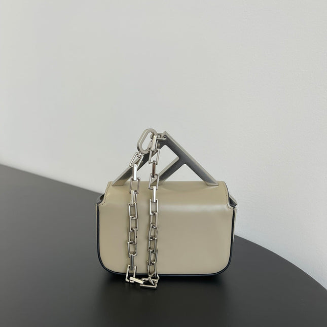 FENDI MINI FIRST SIGHT 13 BAG IN TAN BROWN CALFSKIN WITH SILVER HARDWARE