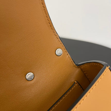 FENDI MINI FIRST SIGHT 13 BAG IN COPPER BROWN CALFSKIN WITH SILVER HARDWARE