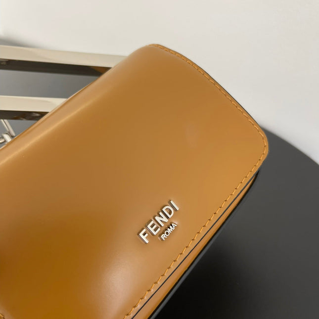 FENDI MINI FIRST SIGHT 13 BAG IN COPPER BROWN CALFSKIN WITH SILVER HARDWARE
