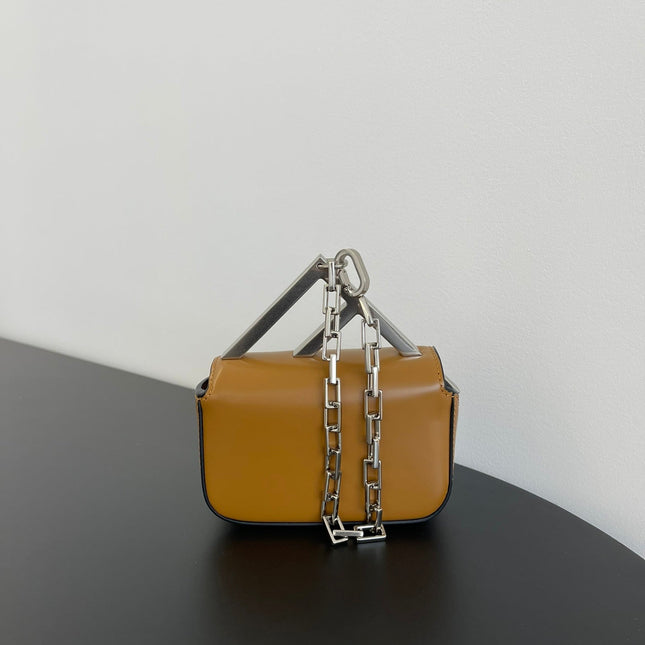 FENDI MINI FIRST SIGHT 13 BAG IN COPPER BROWN CALFSKIN WITH SILVER HARDWARE