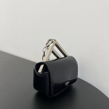 FENDI MINI FIRST SIGHT 13 BAG IN BLACK CALFSKIN WITH SILVER HARDWARE