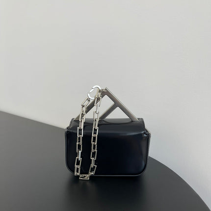 FENDI MINI FIRST SIGHT 13 BAG IN BLACK CALFSKIN WITH SILVER HARDWARE