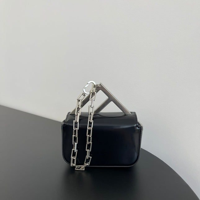 FENDI MINI FIRST SIGHT 13 BAG IN BLACK CALFSKIN WITH SILVER HARDWARE