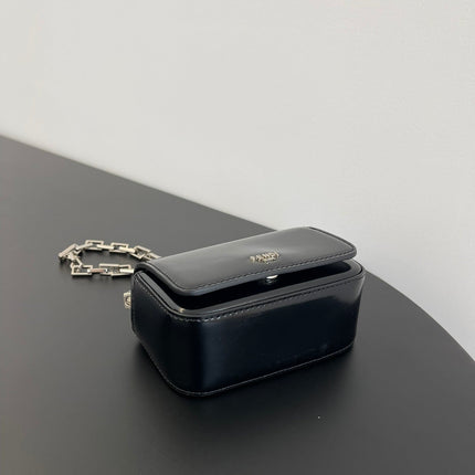 FENDI MINI FIRST SIGHT 13 BAG IN BLACK CALFSKIN WITH SILVER HARDWARE
