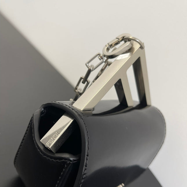 FENDI MINI FIRST SIGHT 13 BAG IN BLACK CALFSKIN WITH SILVER HARDWARE