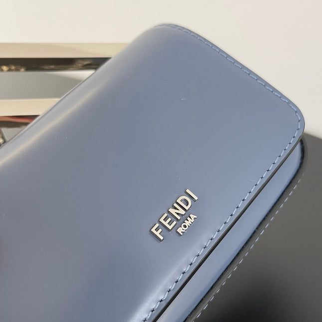 FENDI MINI FIRST SIGHT 13 BAG IN PIGEON BLUE CALFSKIN WITH SILVER HARDWARE