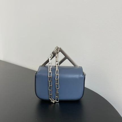FENDI MINI FIRST SIGHT 13 BAG IN PIGEON BLUE CALFSKIN WITH SILVER HARDWARE