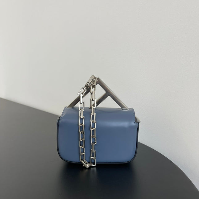 FENDI MINI FIRST SIGHT 13 BAG IN PIGEON BLUE CALFSKIN WITH SILVER HARDWARE